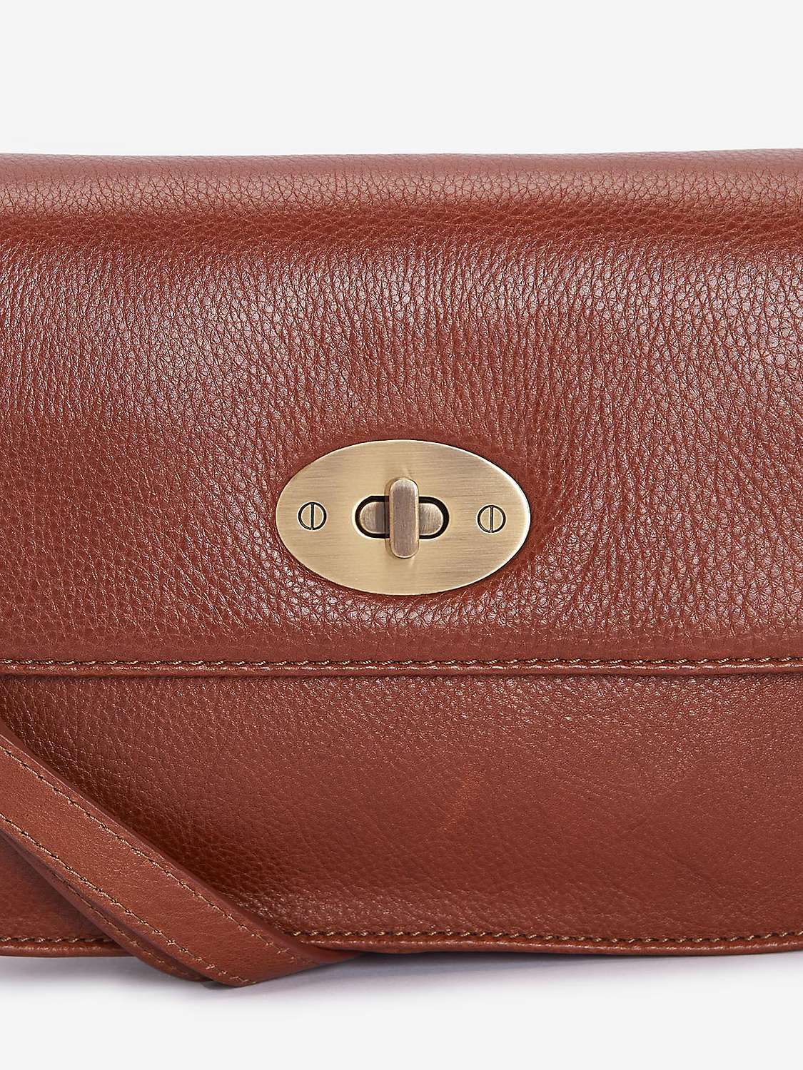 Buy Barbour Isla Leather Cross Body Bag, Brown Online at johnlewis.com