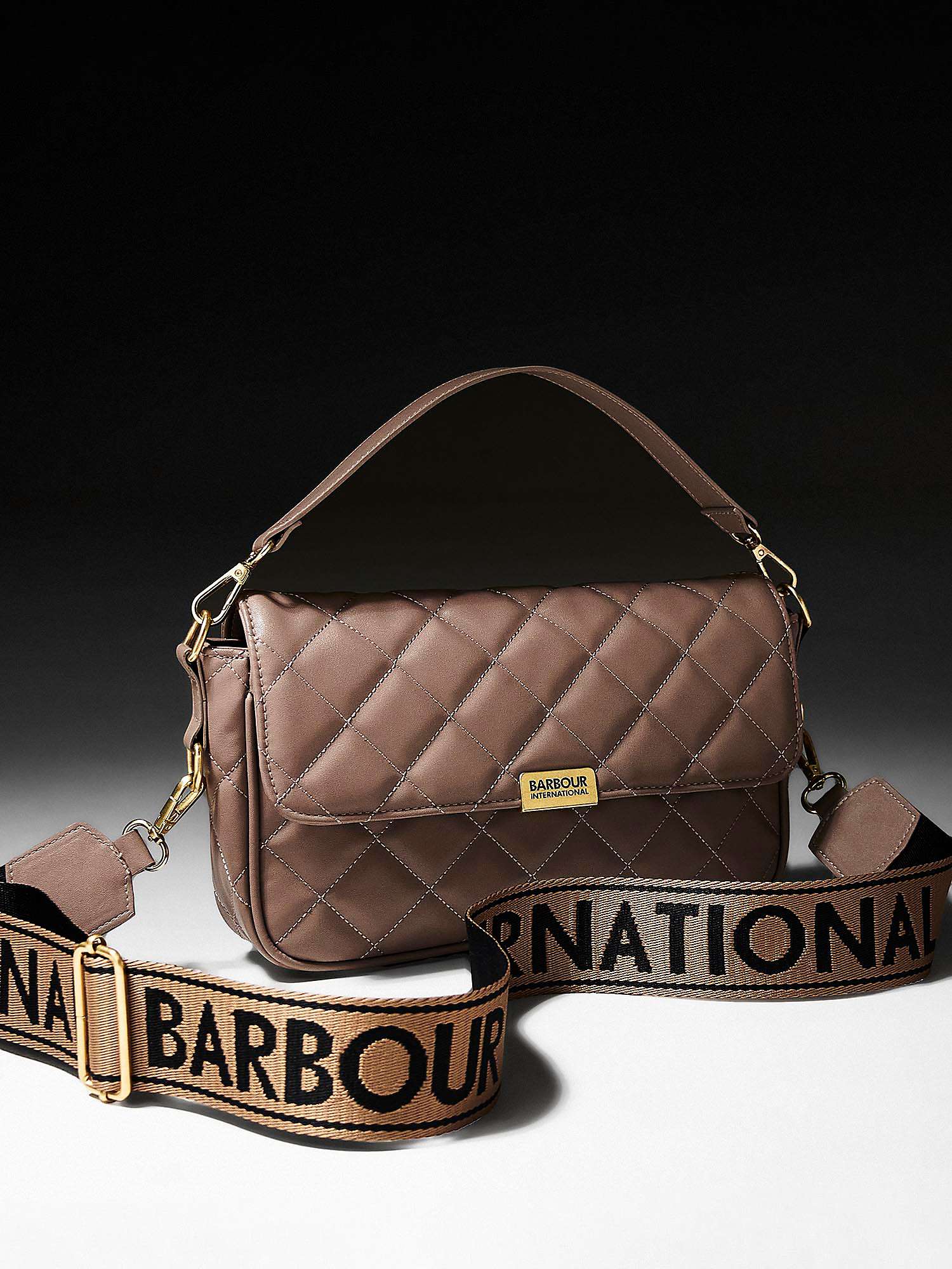 Buy Barbour International Soho Quilted Crossbody Bag, Cream/Brown Online at johnlewis.com