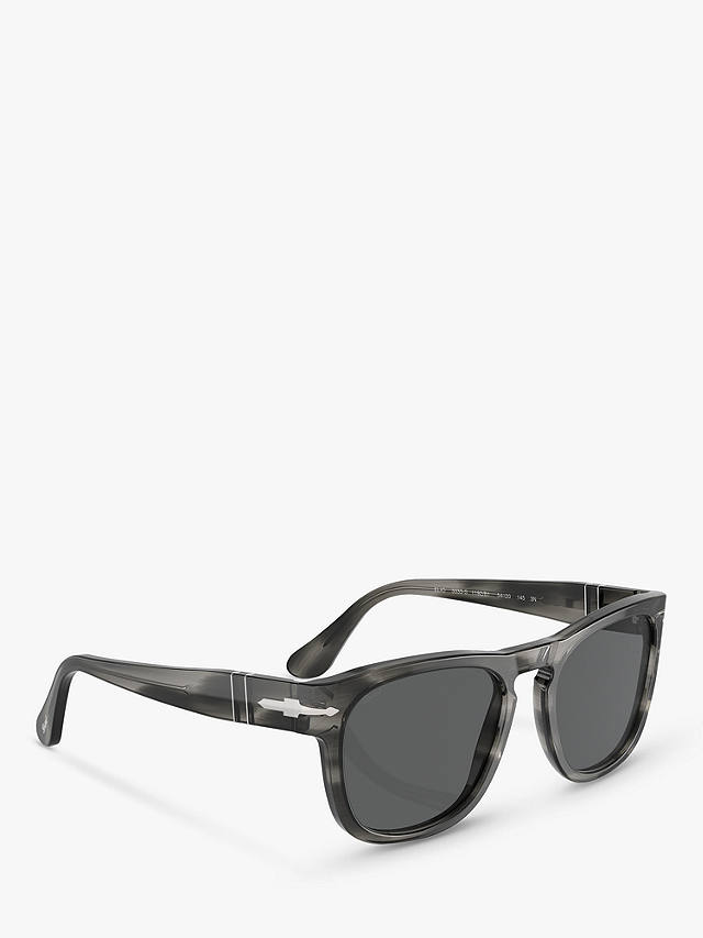 Persol PO3333S Unisex Elio Square Sunglasses, Striped Grey/Grey
