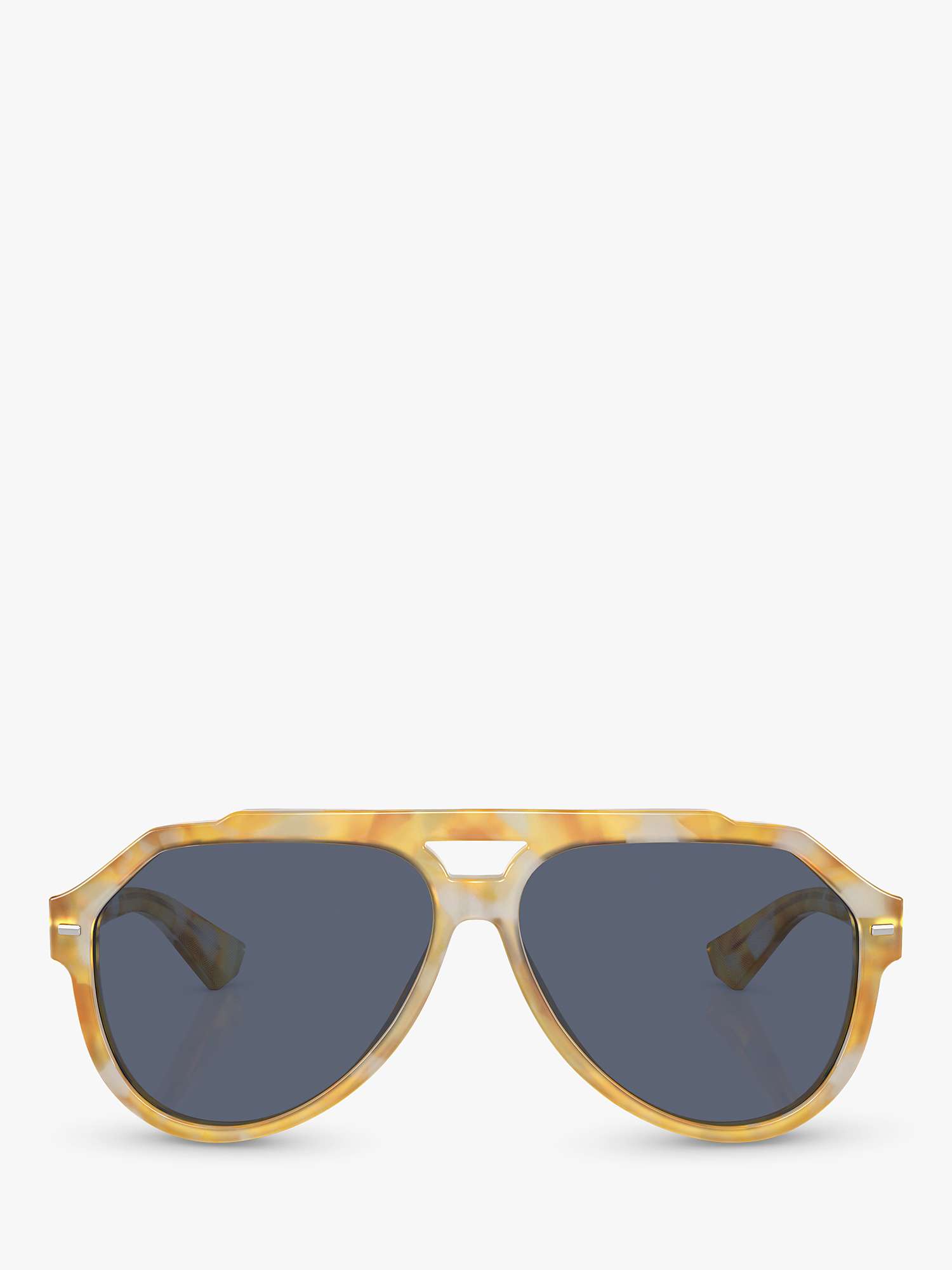 Buy Dolce & Gabbana DG4452 Men's Aviator Sunglasses, Yellow Tortoise/Blue Online at johnlewis.com