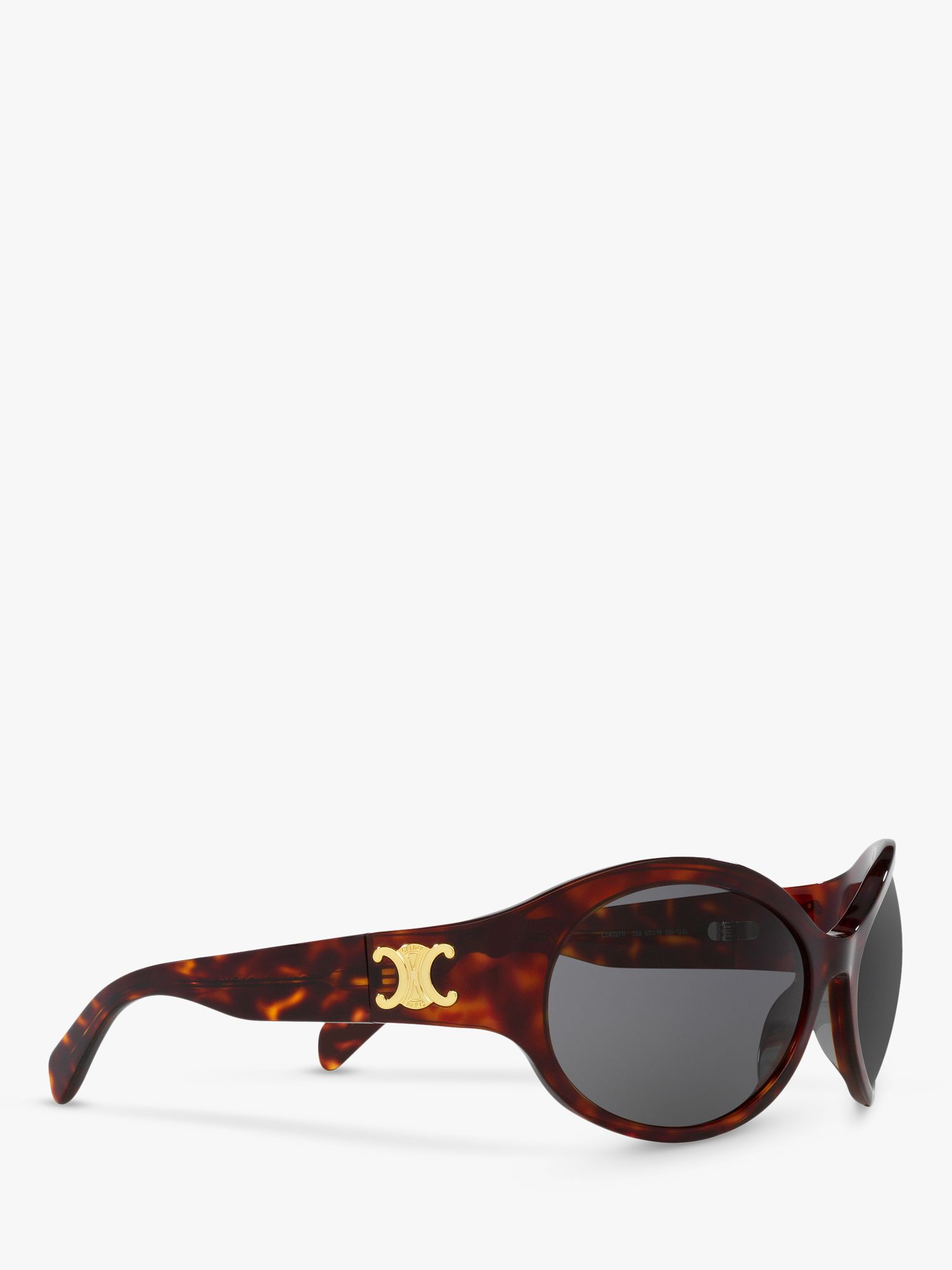 Celine CL40271I Women's Triomphe Oval Sunglasses, Tortoise/Grey