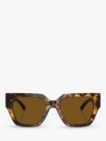 Versace VE4409 Women's Polarised Square Sunglasses, Tortoiseshell/Havana