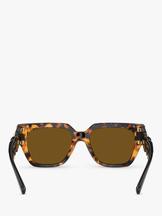 Versace VE4409 Women's Polarised Square Sunglasses, Tortoiseshell/Havana