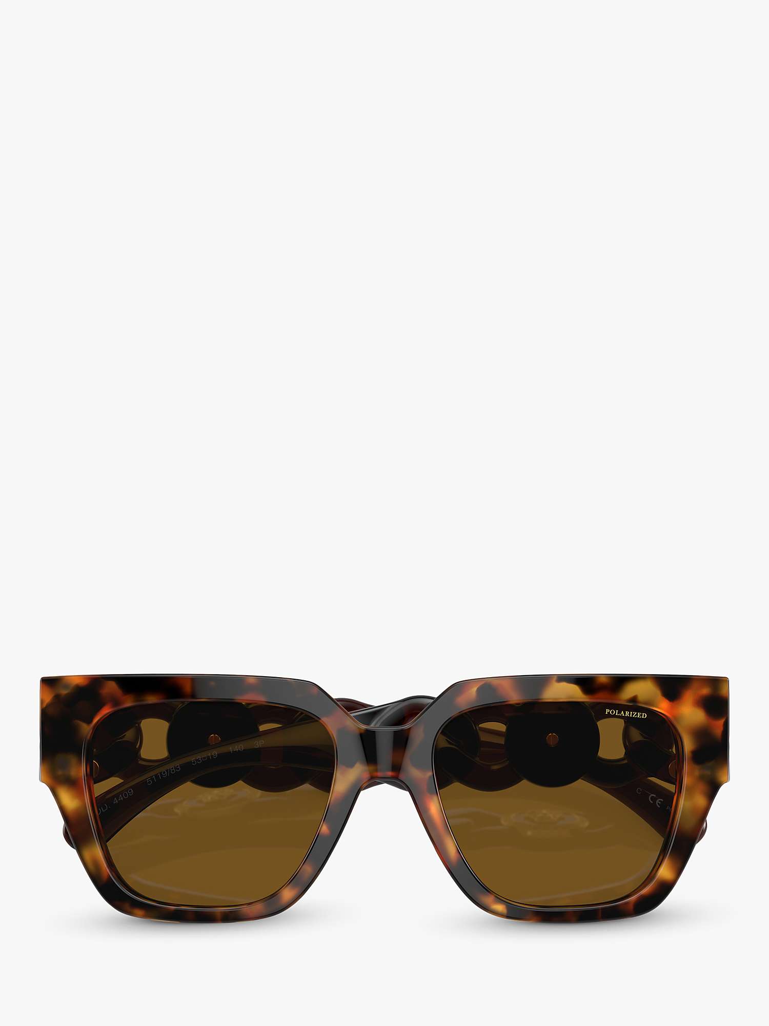 Buy Versace VE4409 Women's Polarised Square Sunglasses, Tortoiseshell/Havana Online at johnlewis.com