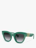 Miu Miu MU 01YS Women's Square Sunglasses, Green/Grey Gradient