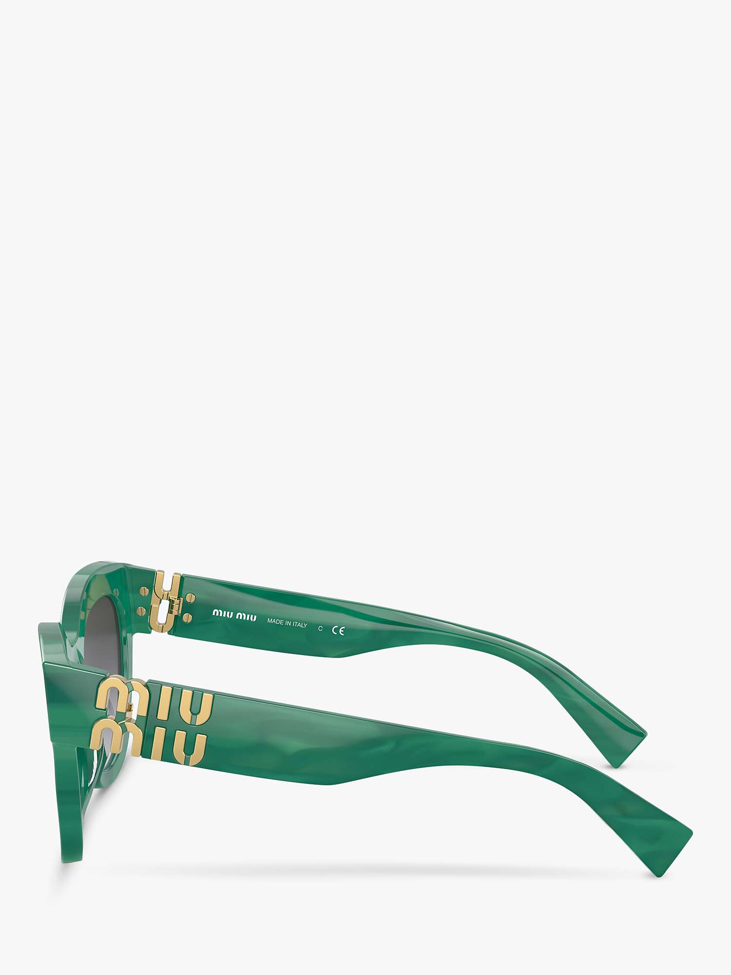 Buy Miu Miu MU 01YS Women's Square Sunglasses, Green/Grey Gradient Online at johnlewis.com