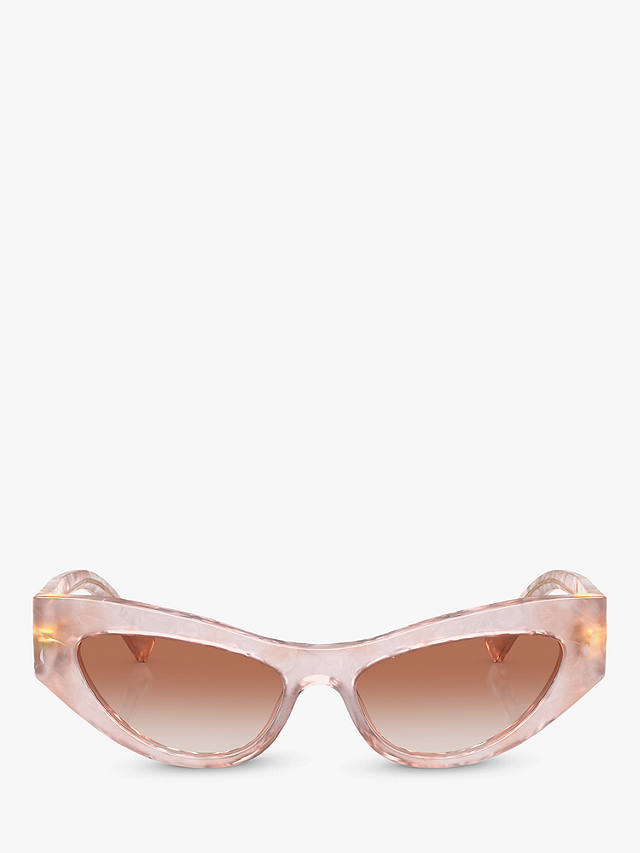 Dolce & Gabbana DG4450 Women's Cat's Eye Sunglasses, Madre Perla Pink/Brown Gradient