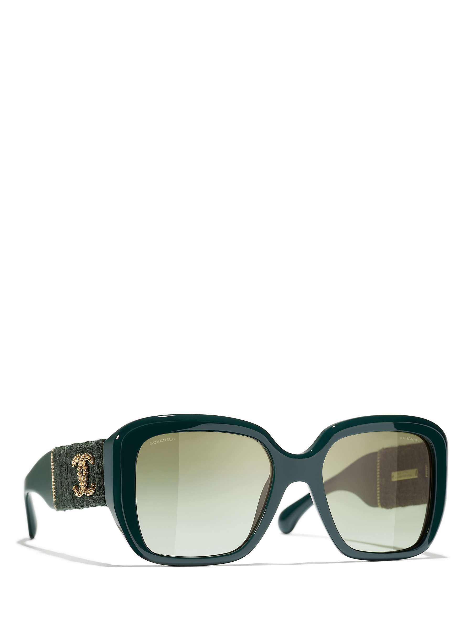 Buy CHANEL Square Sunglasses CH5512 Green Vandome/Green Gradient Online at johnlewis.com