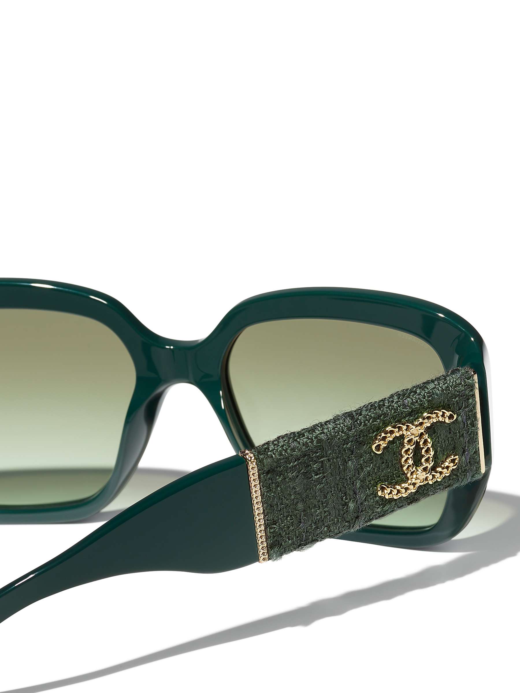 Buy CHANEL Square Sunglasses CH5512 Green Vandome/Green Gradient Online at johnlewis.com
