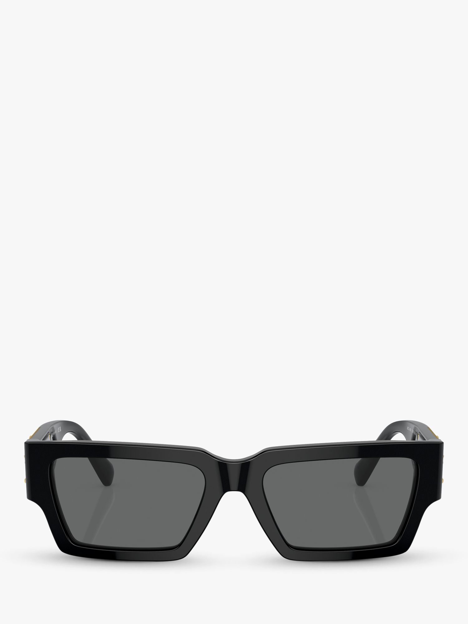 Buy Versace VE4459 Unisex Rectangular Sunglasses, Black/Grey Online at johnlewis.com