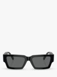 Versace VE4459 Unisex Rectangular Sunglasses, Black/Grey