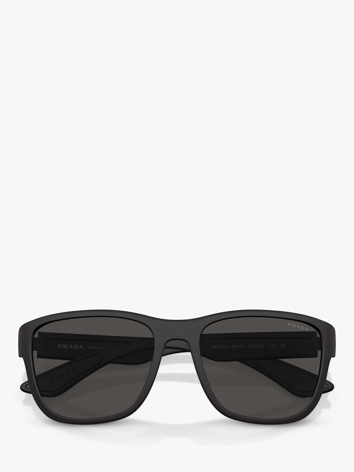 Buy Prada PS 01US Men's Active D-Shape Sunglasses, Black Online at johnlewis.com