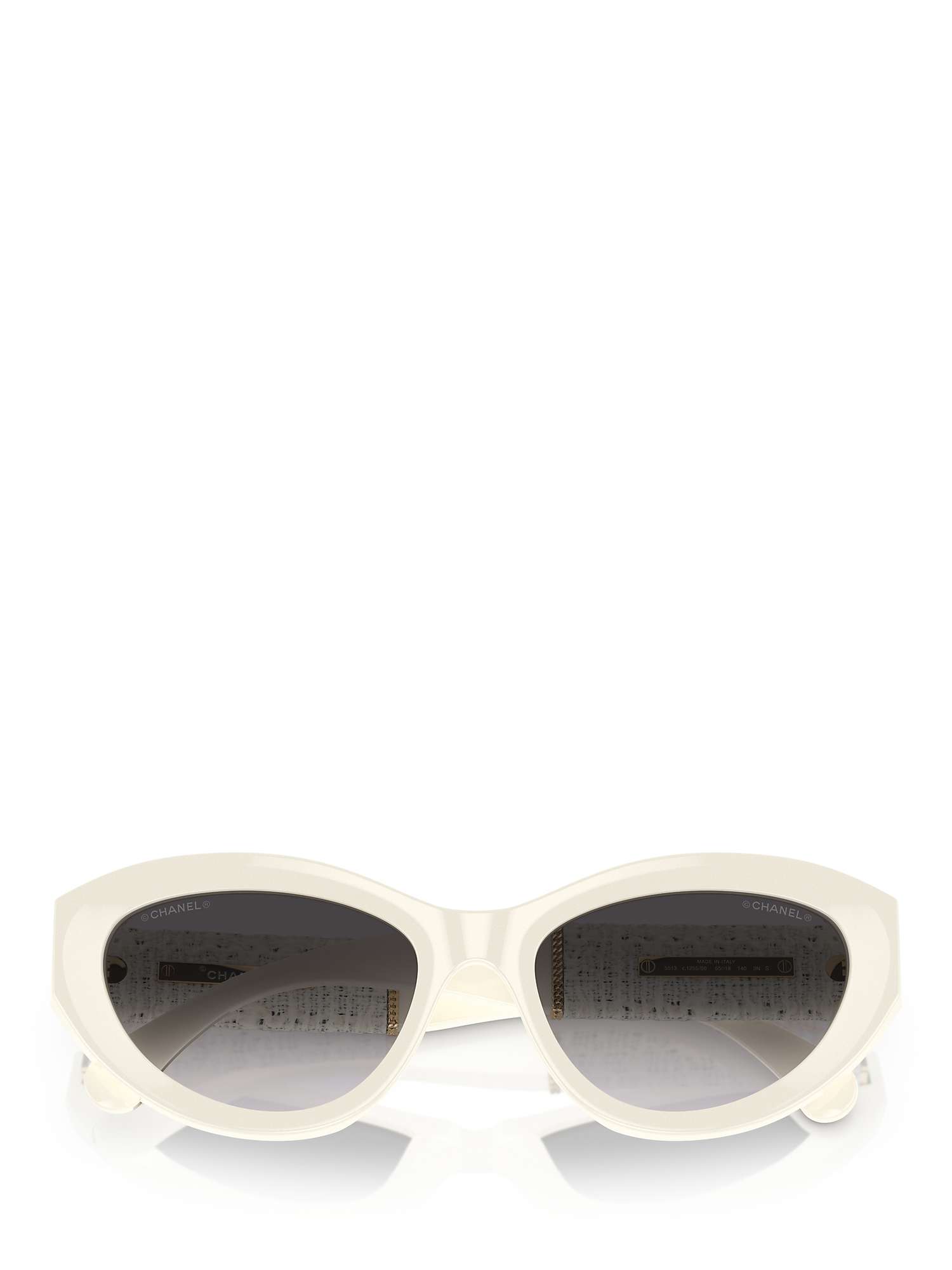 Buy CHANEL Cat Eye Sunglasses CH5513 White/Grey Gradient Online at johnlewis.com