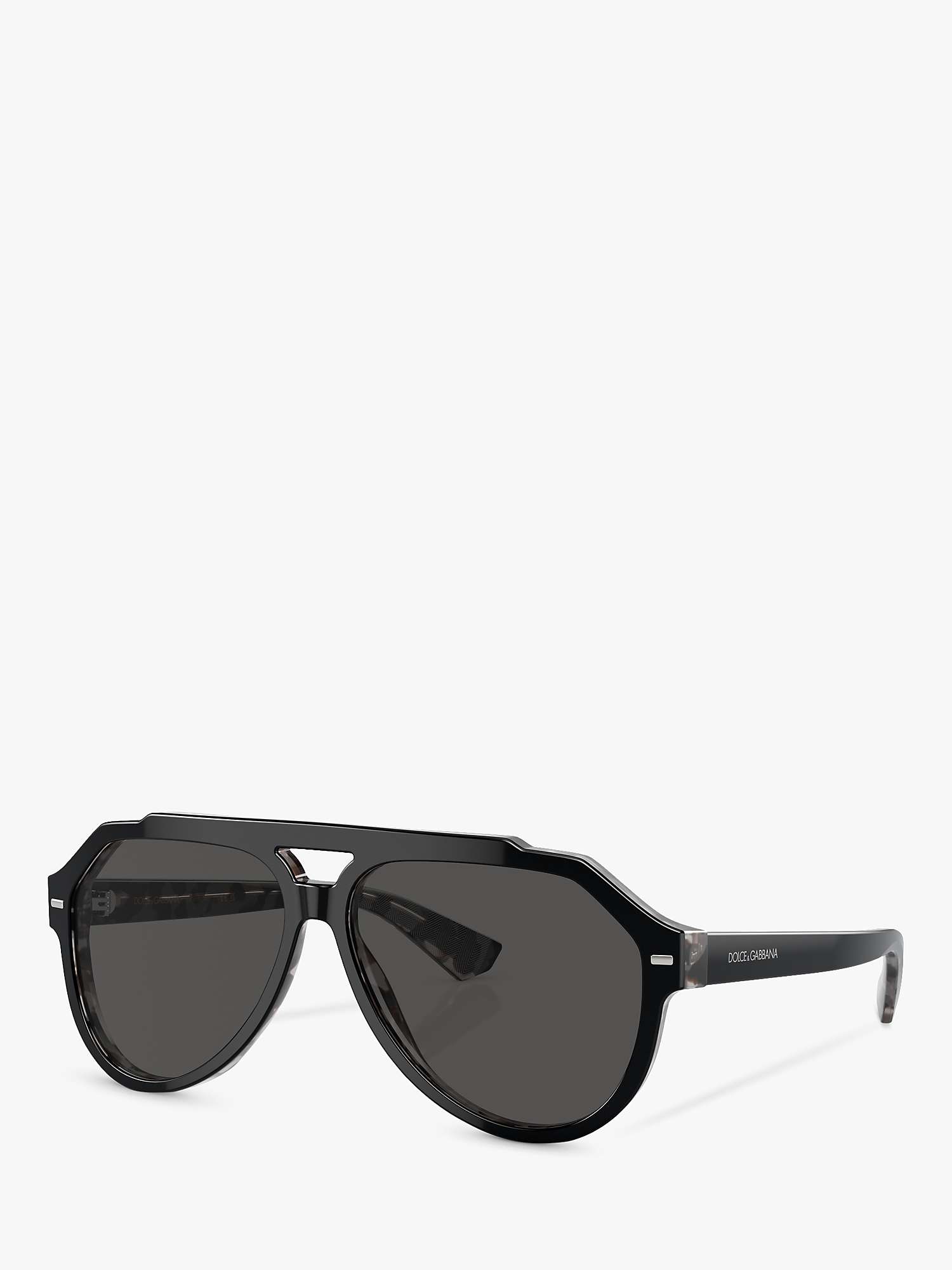 Buy Dolce & Gabbana DG4452 Men's Aviator Sunglasses, Black/Grey Online at johnlewis.com