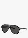 Dolce & Gabbana DG4452 Men's Aviator Sunglasses, Black/Grey