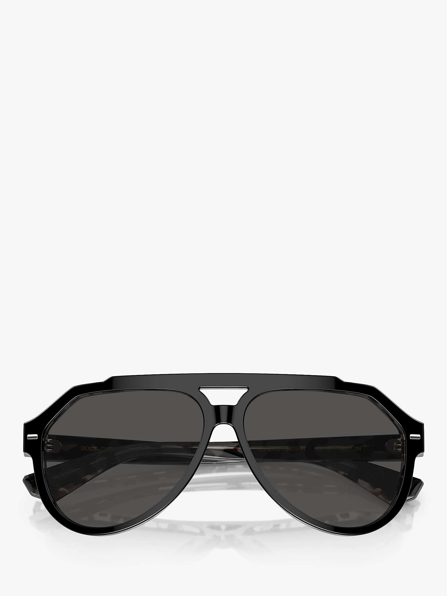 Buy Dolce & Gabbana DG4452 Men's Aviator Sunglasses, Black/Grey Online at johnlewis.com