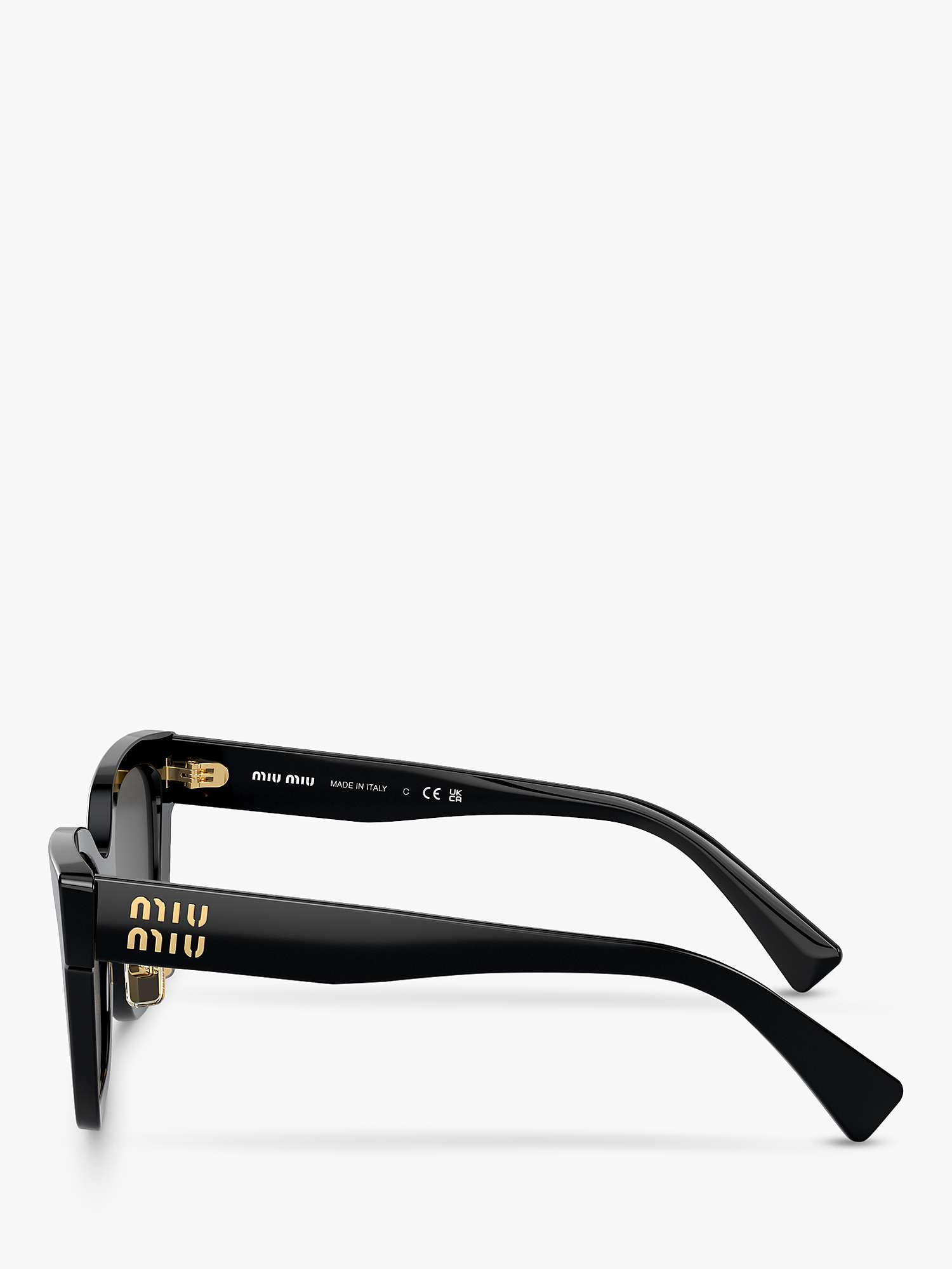 Buy Miu Miu MU 02ZS Women's Cat's Eye Sunglasses, Black Online at johnlewis.com