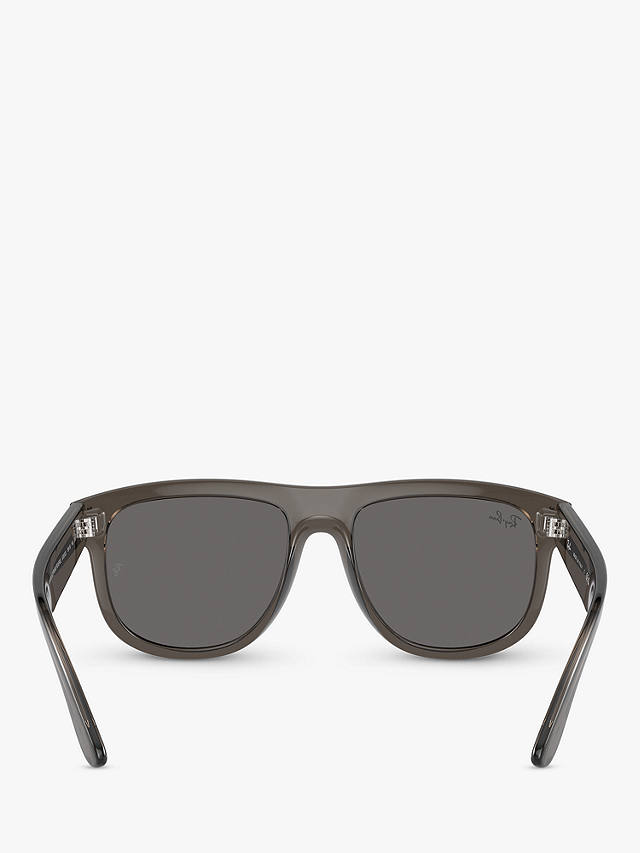 Ray-Ban RBR0501S Unisex Boyfriend Reverse Square Sunglasses, Transparent Grey/Grey