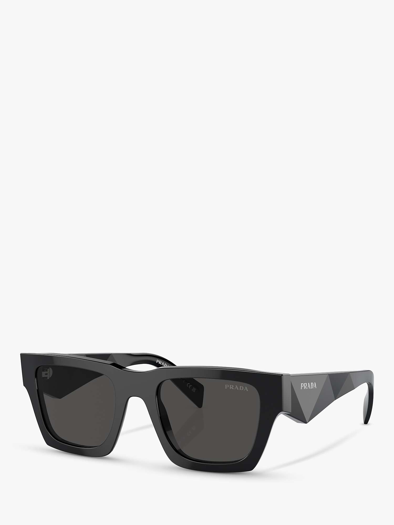 Buy Prada PR A06S Men's D-Frame Sunglasses, Black Online at johnlewis.com