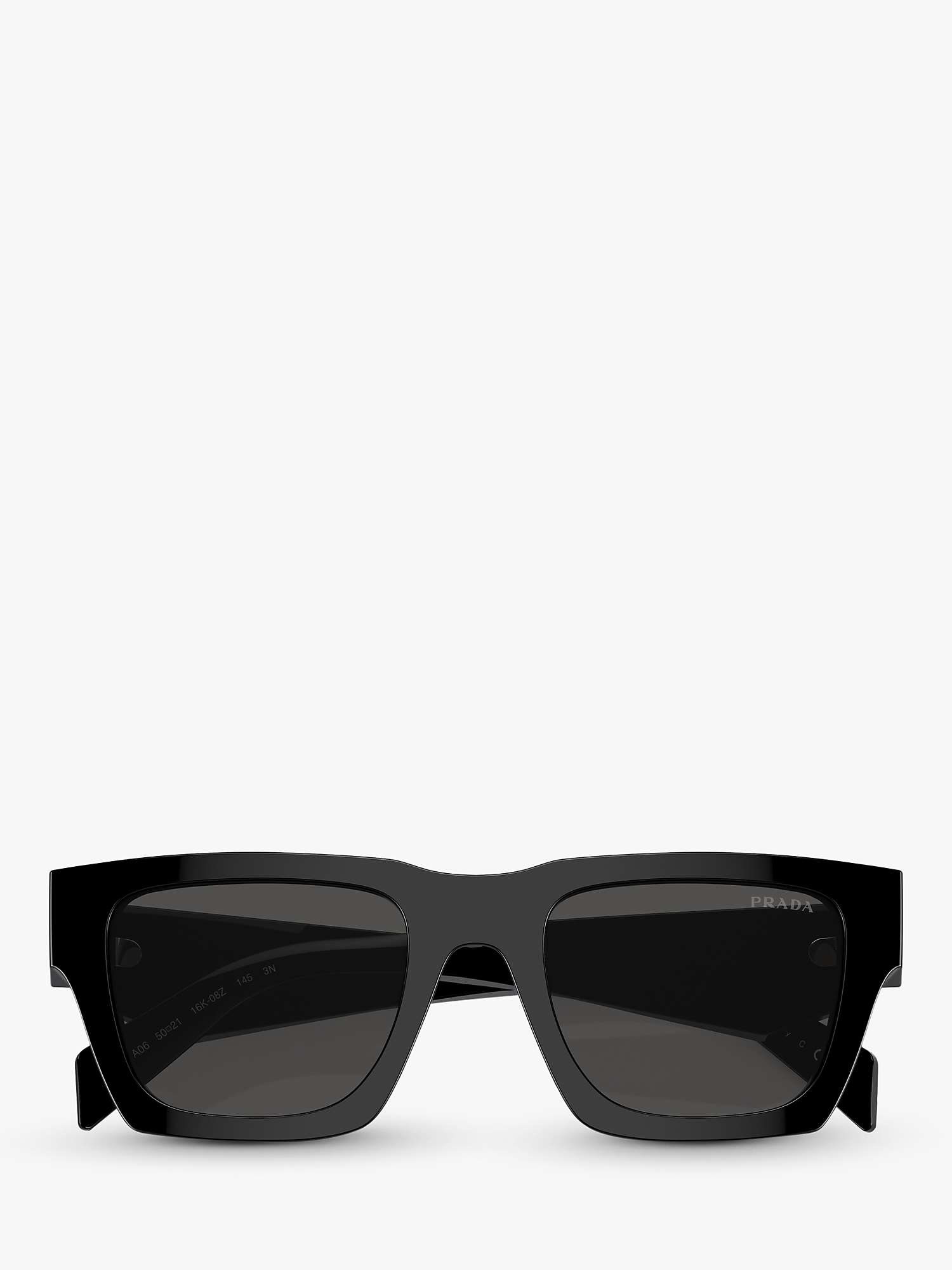 Buy Prada PR A06S Men's D-Frame Sunglasses, Black Online at johnlewis.com
