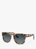 Persol PO3333S Unisex Polarised D-Frame Sunglasses, Tortoise Beige/Blue Gradient