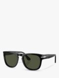 Persol PO3333S Unisex Elio Square Sunglasses, Black/Green