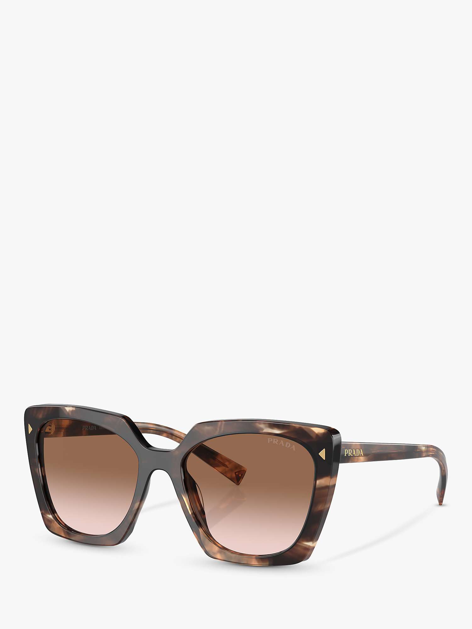 Buy Prada PR 23ZS Women's Square Sunglasses, Caramel Tortoise/Brown Gradient Online at johnlewis.com