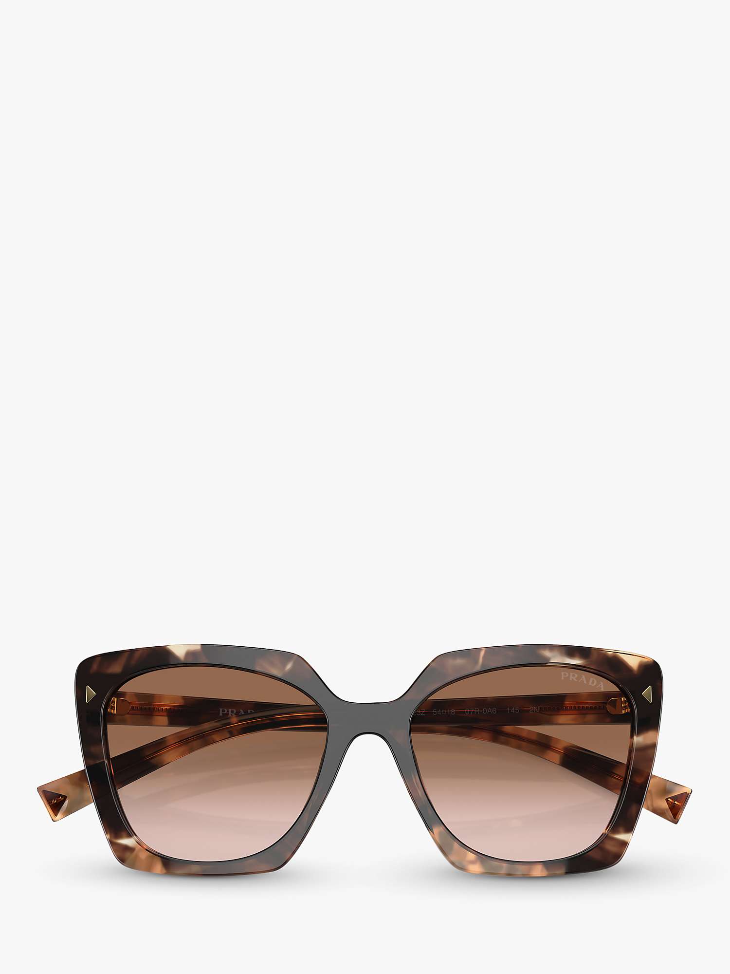 Buy Prada PR 23ZS Women's Square Sunglasses, Caramel Tortoise/Brown Gradient Online at johnlewis.com