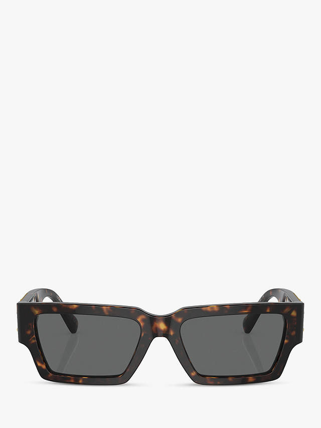 Versace VE4459 Unisex Rectangular Sunglasses, Havana/Black