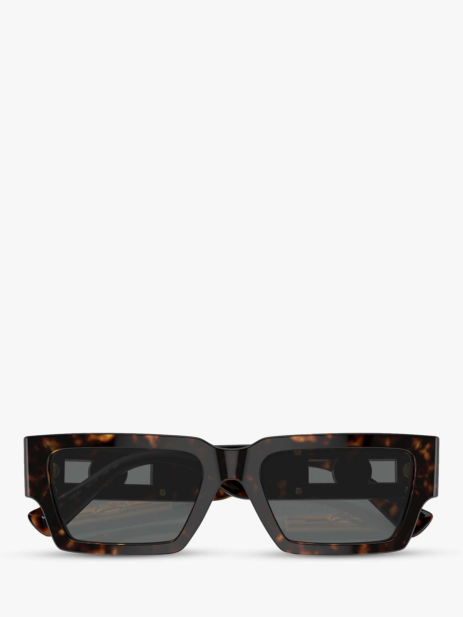 Buy Versace VE4459 Unisex Rectangular Sunglasses, Havana/Black Online at johnlewis.com