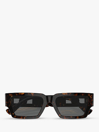 Versace VE4459 Unisex Rectangular Sunglasses, Havana/Black