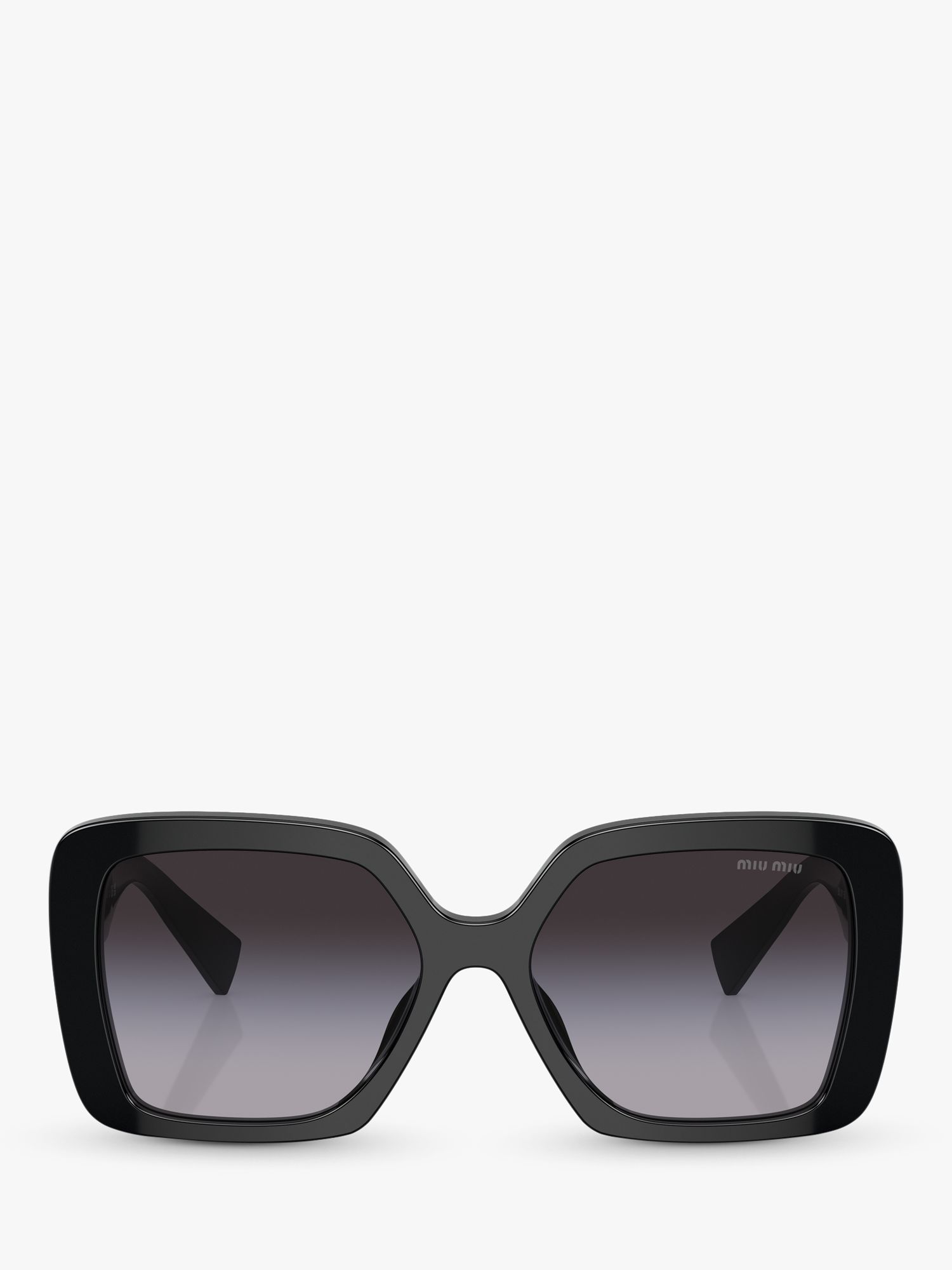 Miu Miu MU10YS8 Women's Rectangular Sunglasses, Black