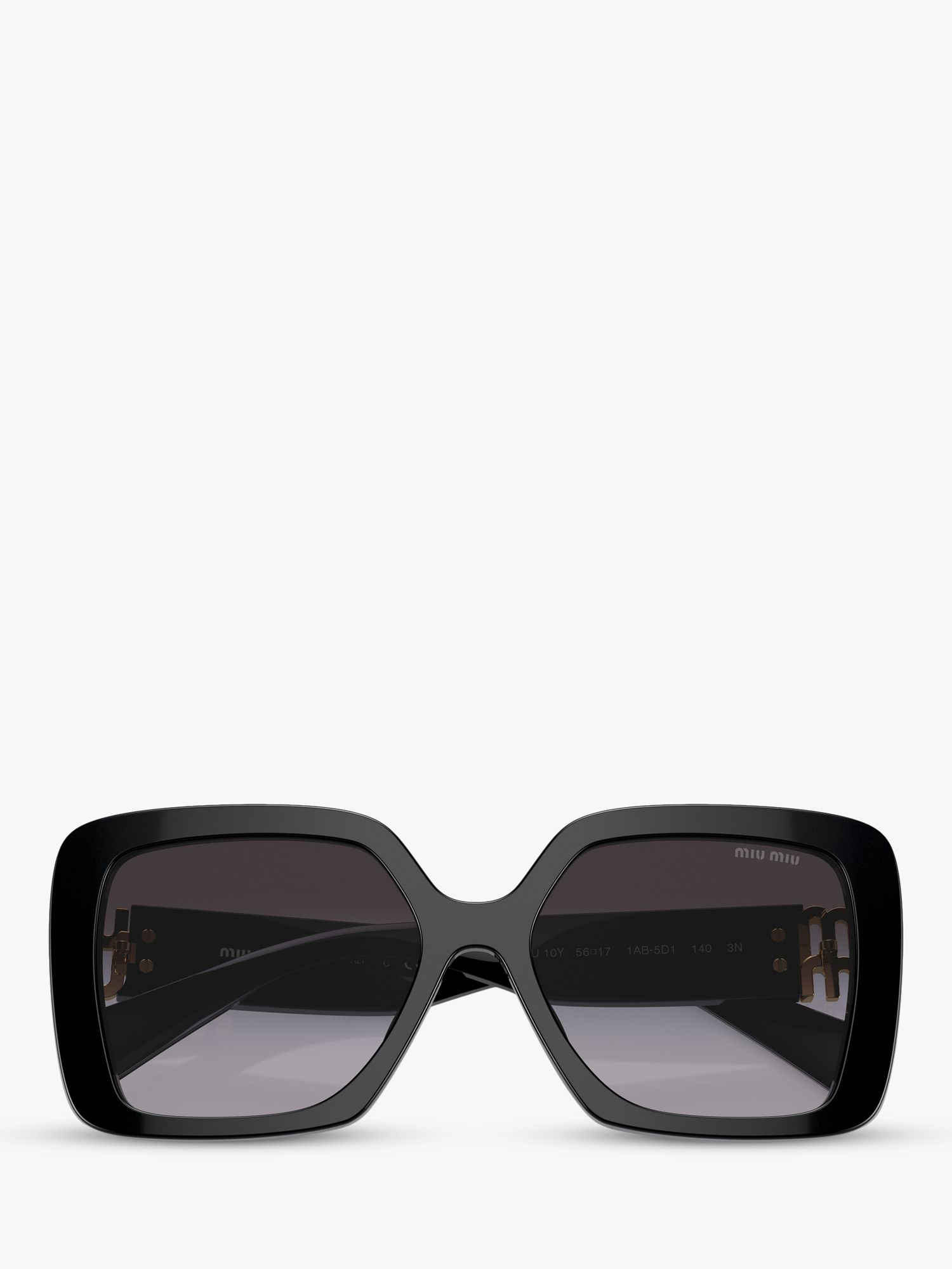 Miu Miu MU10YS8 Women's Rectangular Sunglasses, Black