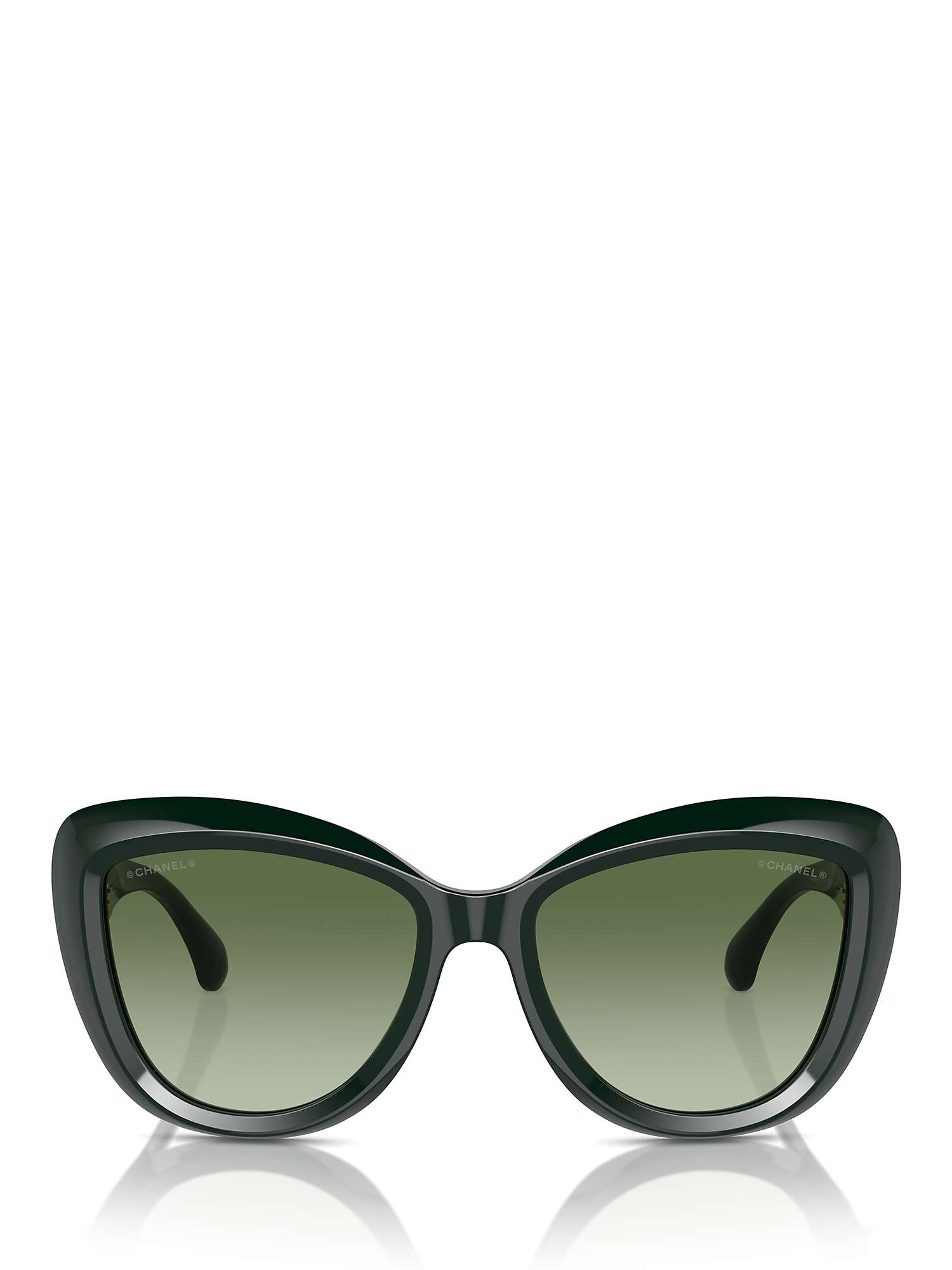 Buy CHANEL Cat Eye Sunglasses CH5517 Green Vendome/Green Gradient Online at johnlewis.com