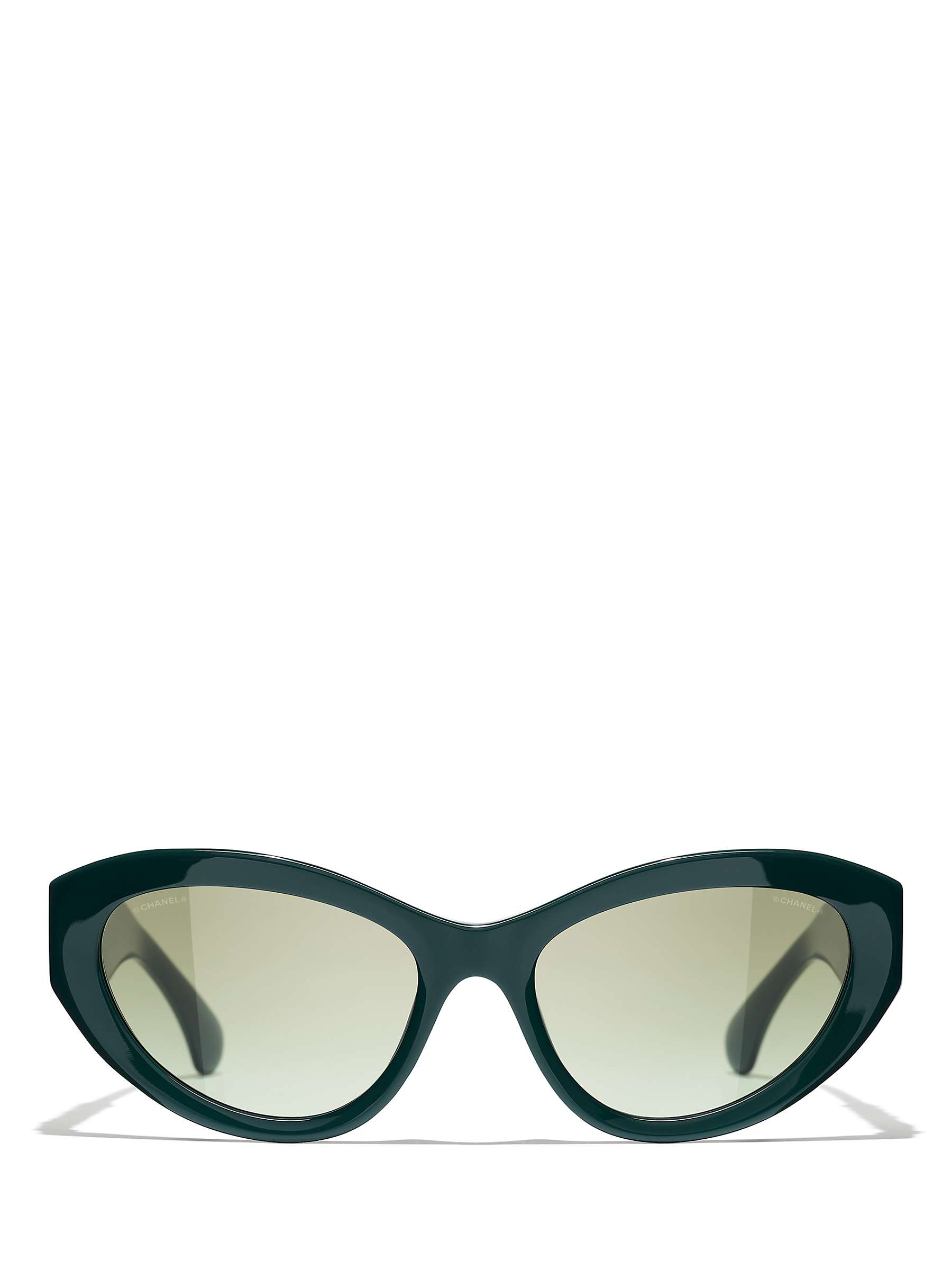 Buy CHANEL Cat Eye Sunglasses CH5513 Green Vandome/Green Gradient Online at johnlewis.com