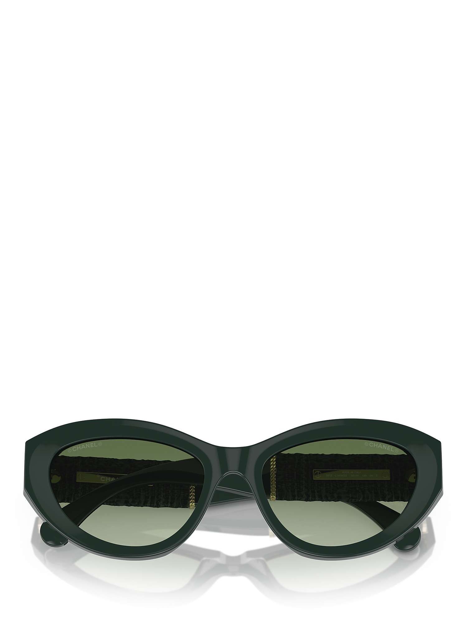Buy CHANEL Cat Eye Sunglasses CH5513 Green Vandome/Green Gradient Online at johnlewis.com