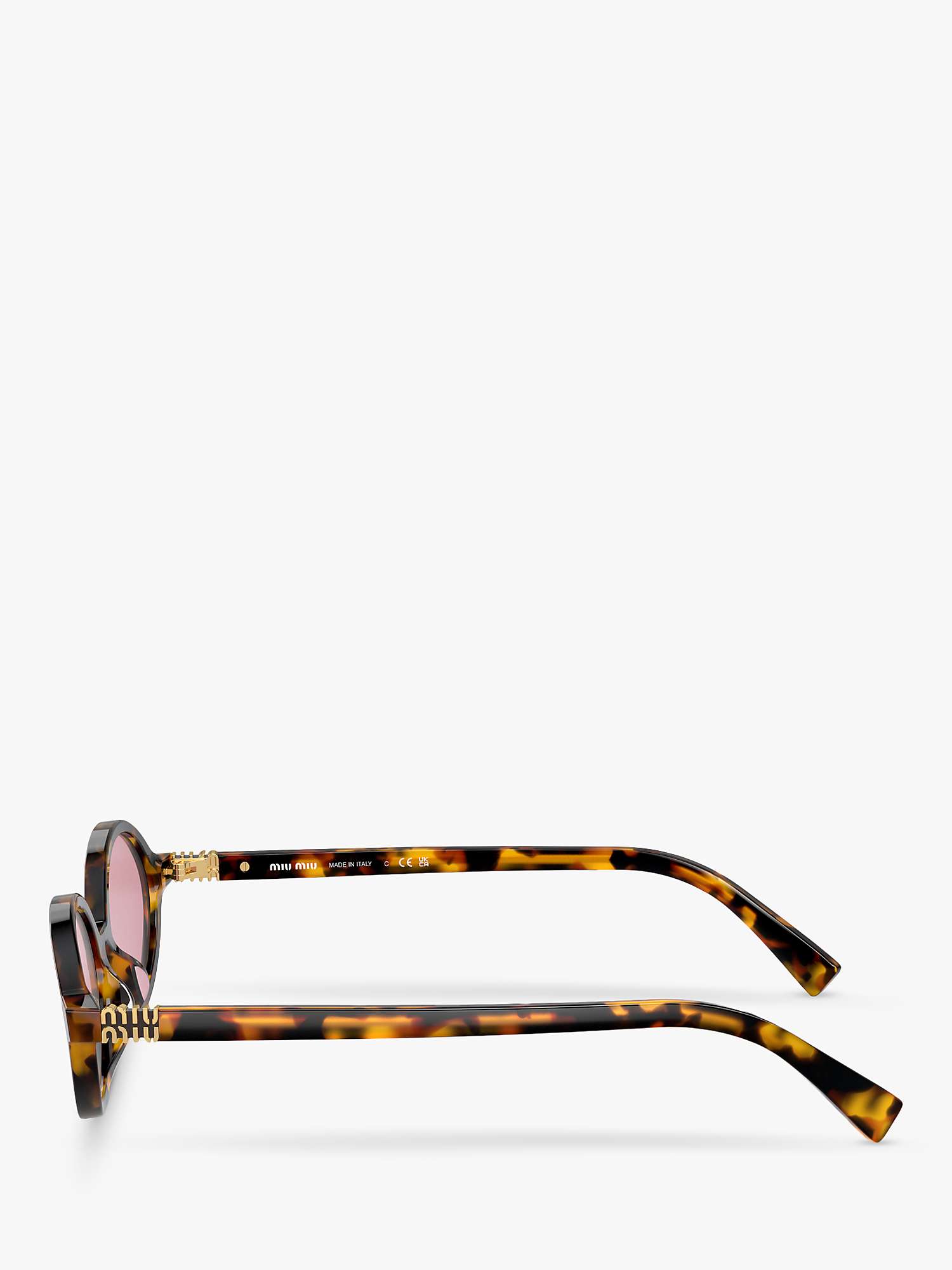 Buy Miu Miu MU 04ZS Women's Oval Sunglasses, Honey Havana/Pink Online at johnlewis.com