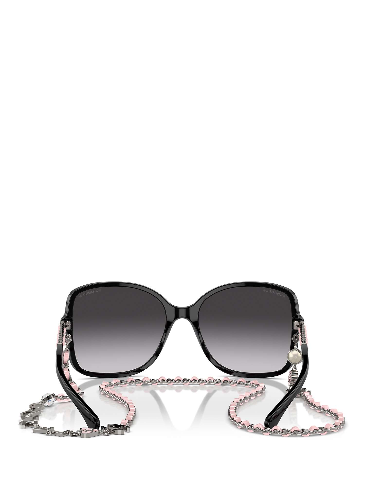 Buy CHANEL Square Sunglasses CH5210Q Black/Grey Gradient Online at johnlewis.com