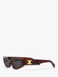 Celine CL000413 Women's Triomphe Rectangle Sunglasses, Tortoiseshell/Grey