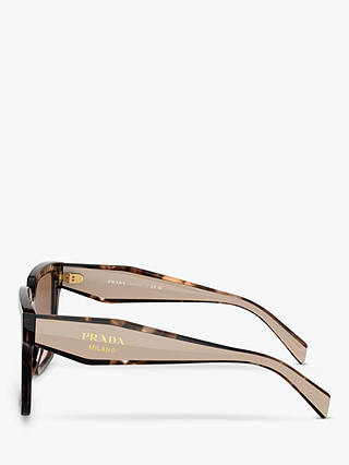 Prada PR24ZS Women's Rectangular Sunglasses, Caramel Tortoise