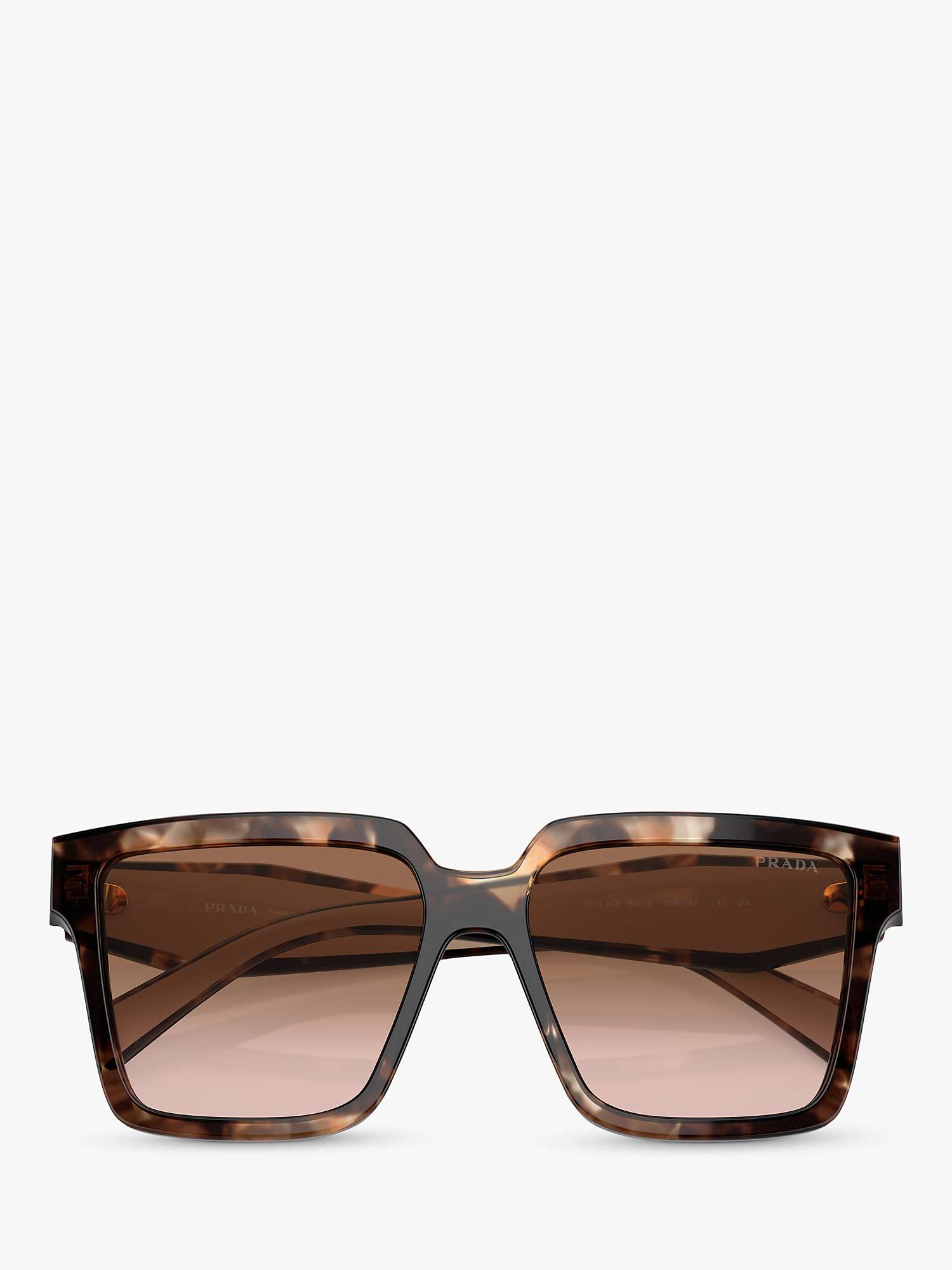 Buy Prada PR24ZS Women's Rectangular Sunglasses, Caramel Tortoise Online at johnlewis.com