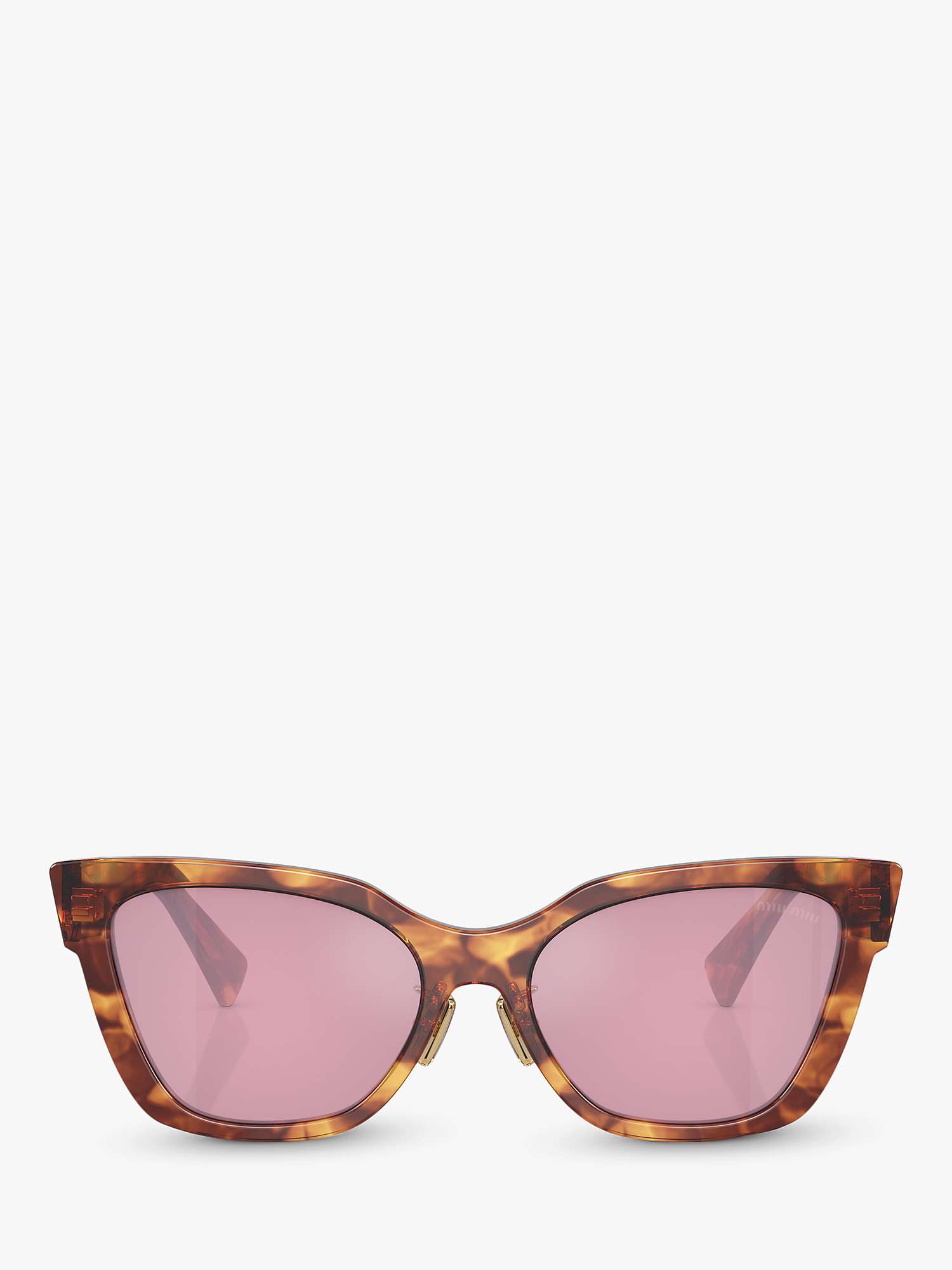 Buy Miu Miu MU 02ZS Women's Cat's Eye Sunglasses, Striped Tobacco/Pink Online at johnlewis.com