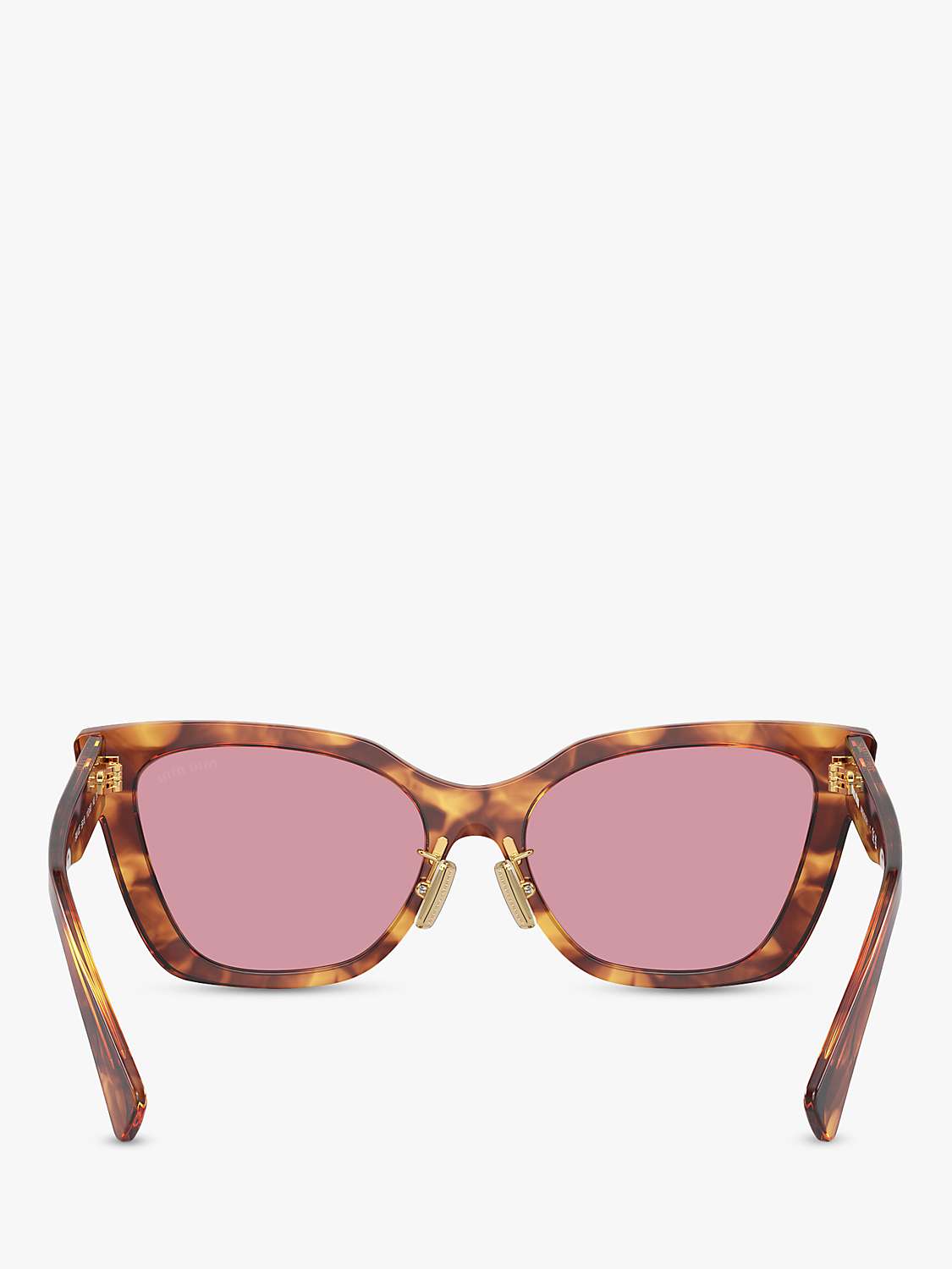 Buy Miu Miu MU 02ZS Women's Cat's Eye Sunglasses, Striped Tobacco/Pink Online at johnlewis.com