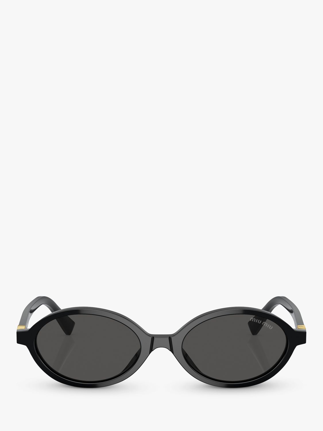 Miu Miu MU 04ZS Women's Oval Sunglasses, Black