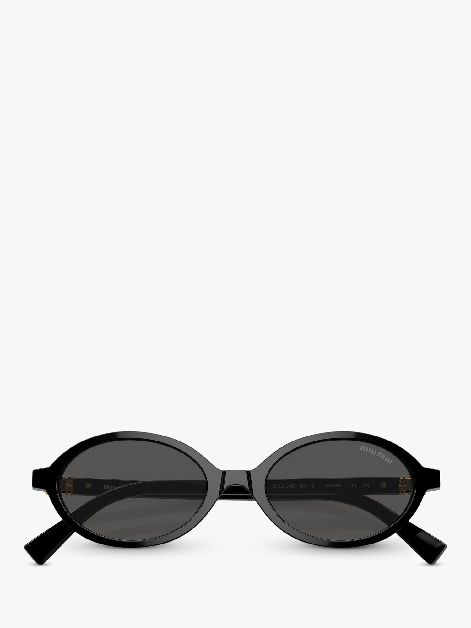 Miu Miu MU 04ZS Women's Oval Sunglasses, Black