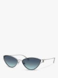Tiffany & Co TF3095 Women's Cat's Eye Sunglasses, Silver/Blue Gradient