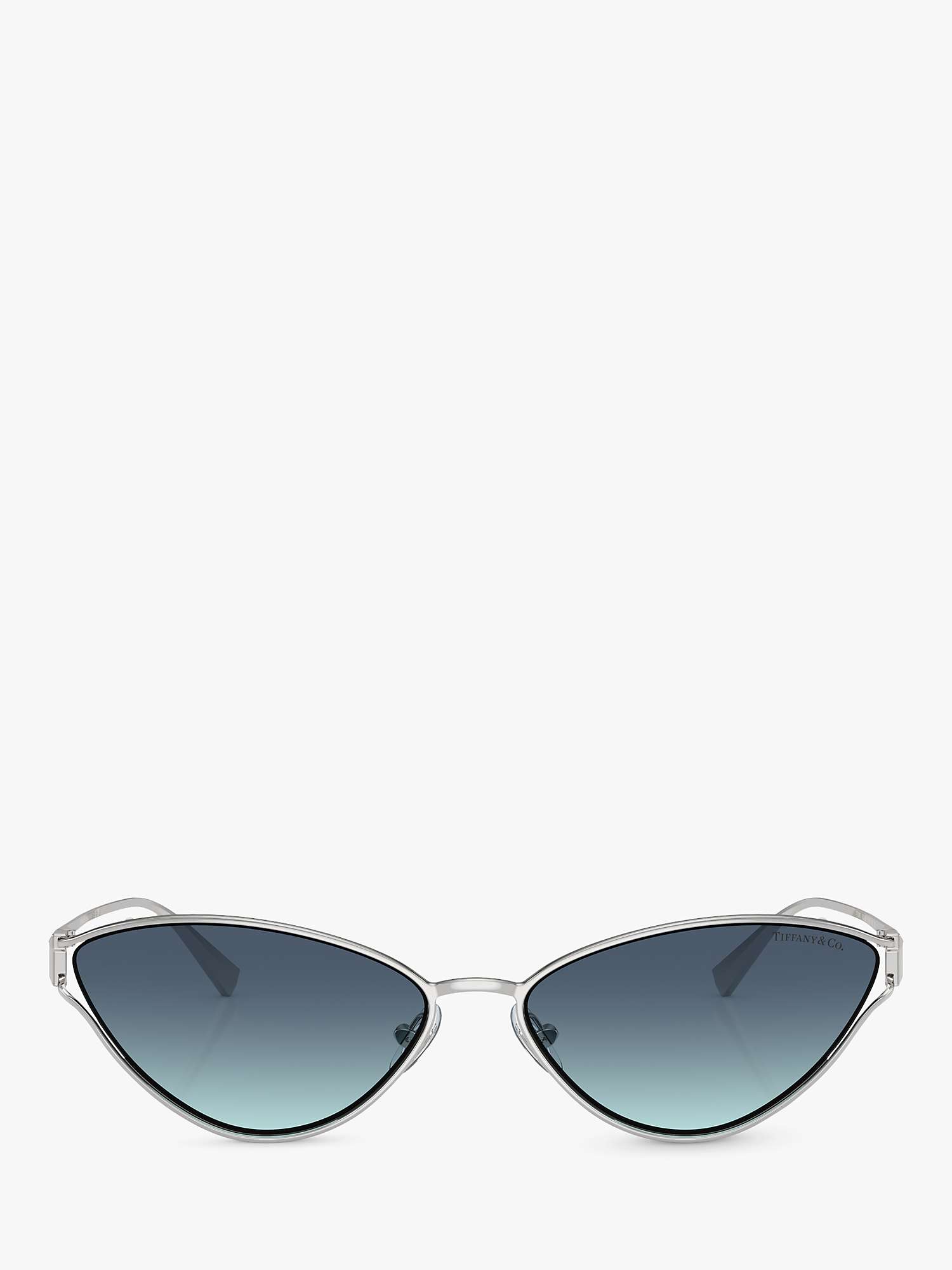 Buy Tiffany & Co TF3095 Women's Cat's Eye Sunglasses, Silver/Blue Gradient Online at johnlewis.com