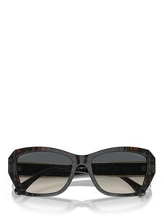 CHANEL Rectangular Sunglasses CH5516 Black Tweed/Grey Gradient