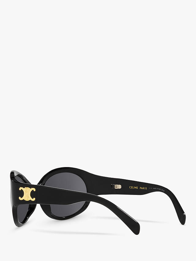 Celine CL40271I Women's Triomphe Oval Sunglasses, Black/Grey