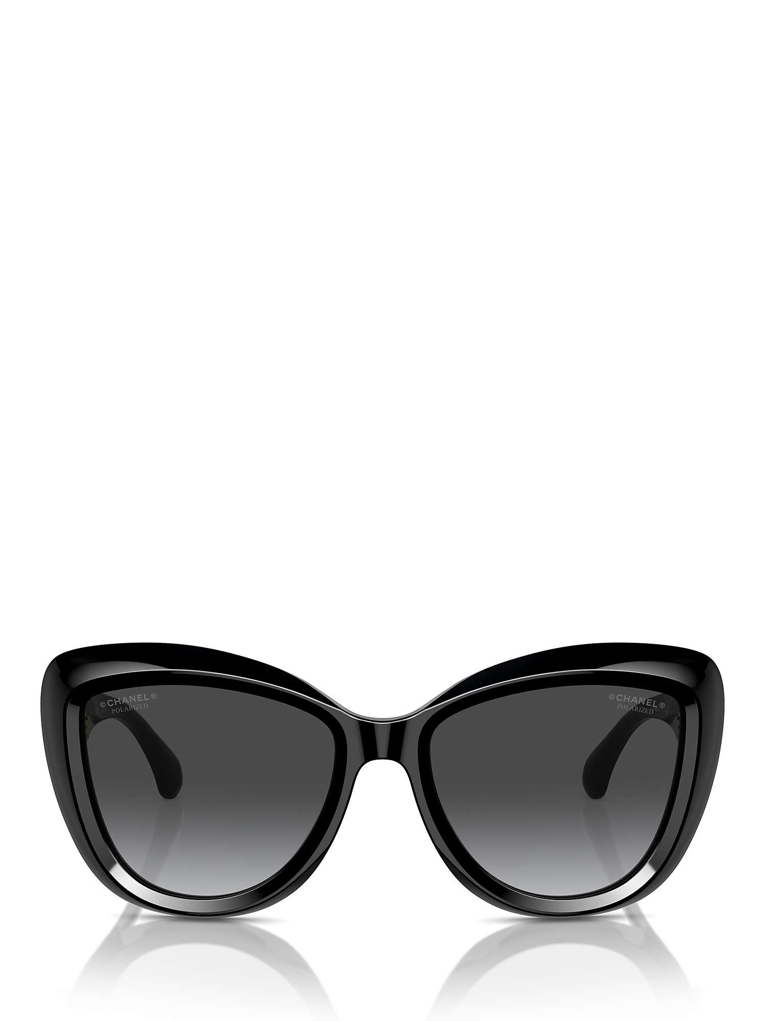 Buy CHANEL Cat Eye Sunglasses CH5517 Black/Grey Gradient Online at johnlewis.com